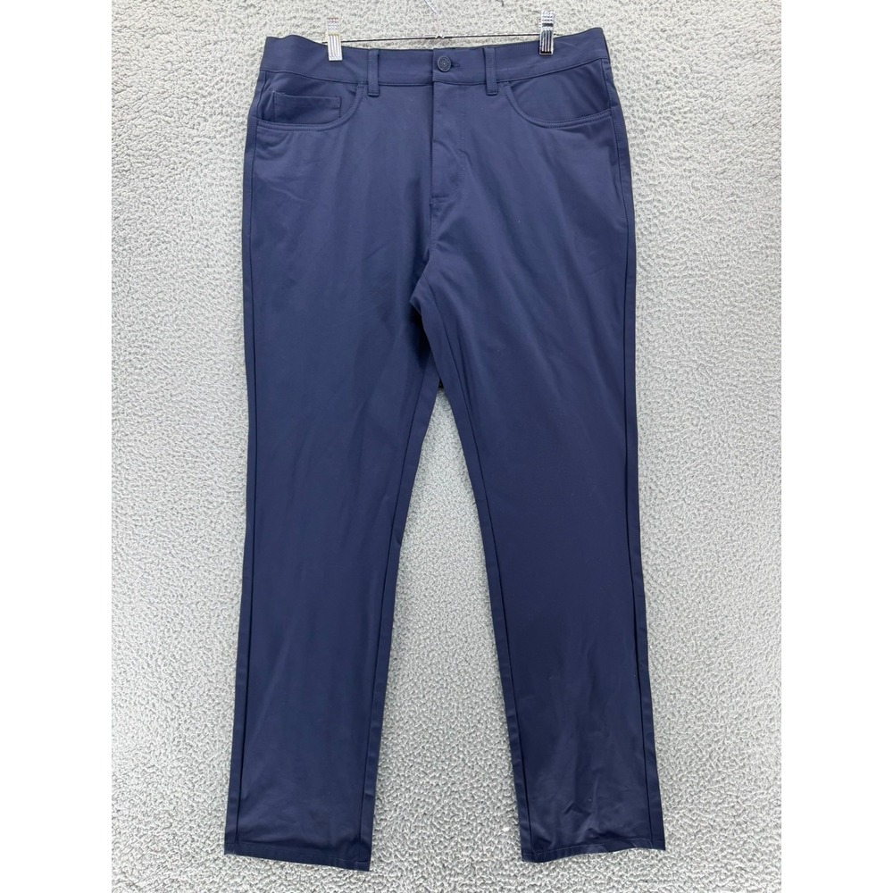 Johnston & Murphy XC4 Performance Pants Mens Navy Blue Golf Chinos 35x31 Stretch